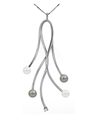 Pendente in oro con perle e diamante